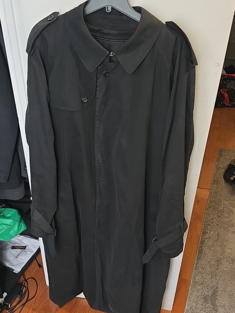 Burberry Black Trench Coat with Epaulets